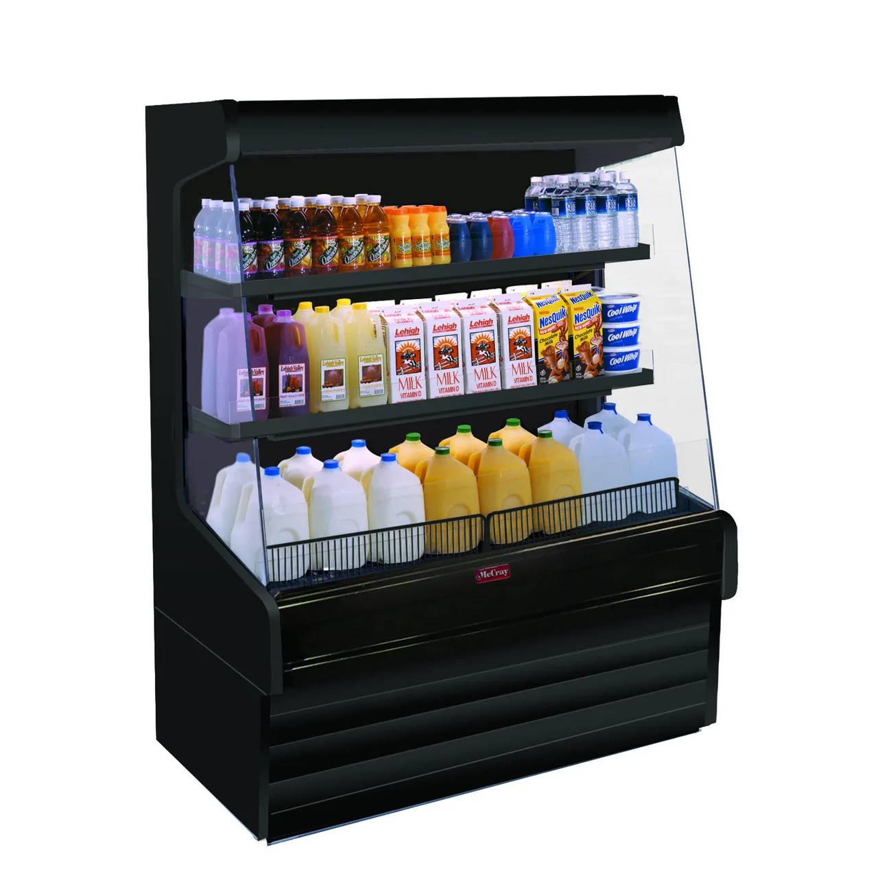 Howard-McCray SC-OD30E-8L-B-LED 99'' Vertical Dairy Open Merchandiser in Black, Self-Contained