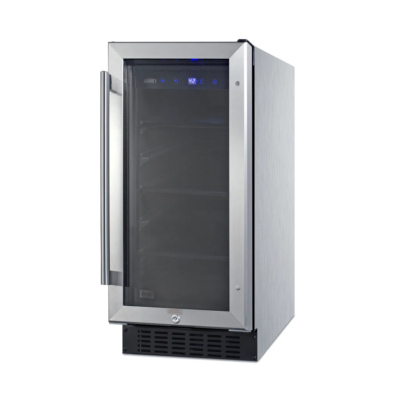 Summit ALBV15CSS Undercounter Beverage Center w/ Glass Door, 2.3 cu.ft