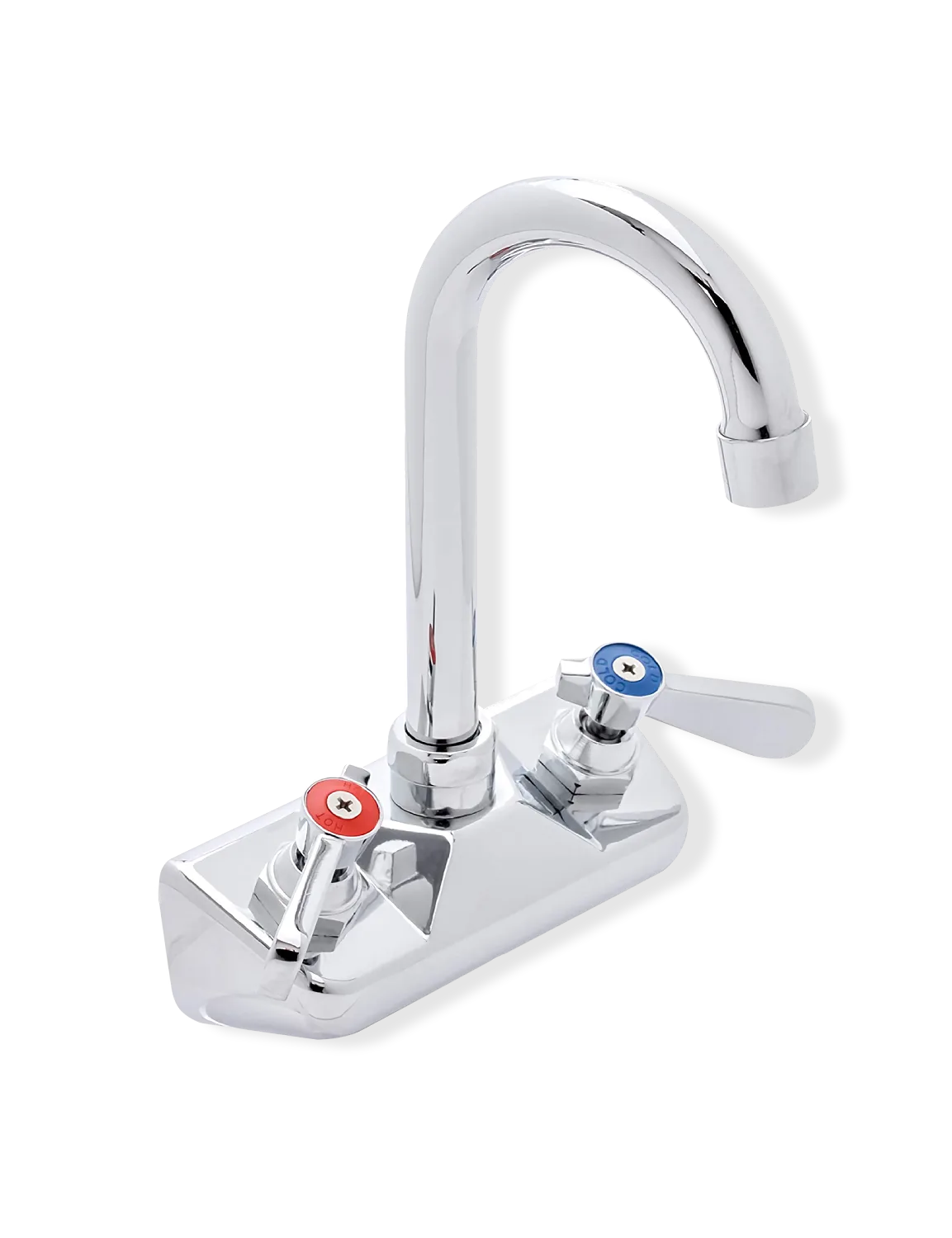 Steel Works SWFW-4-4GLL Faucet, Wall Mount, Gooseneck, 4" Center, 4" Spout