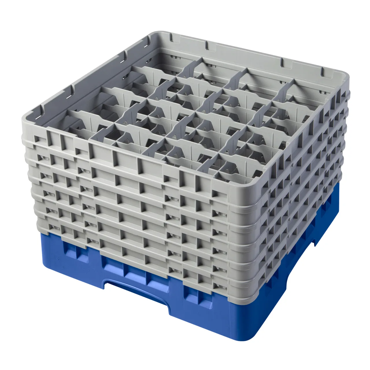 Cambro 16S1114168 Camrack Glass Rack, Full Size, Blue, 19-3/4 x 19-3/4, 16 Compartments, 4-3/8 Max Dia, HACCP