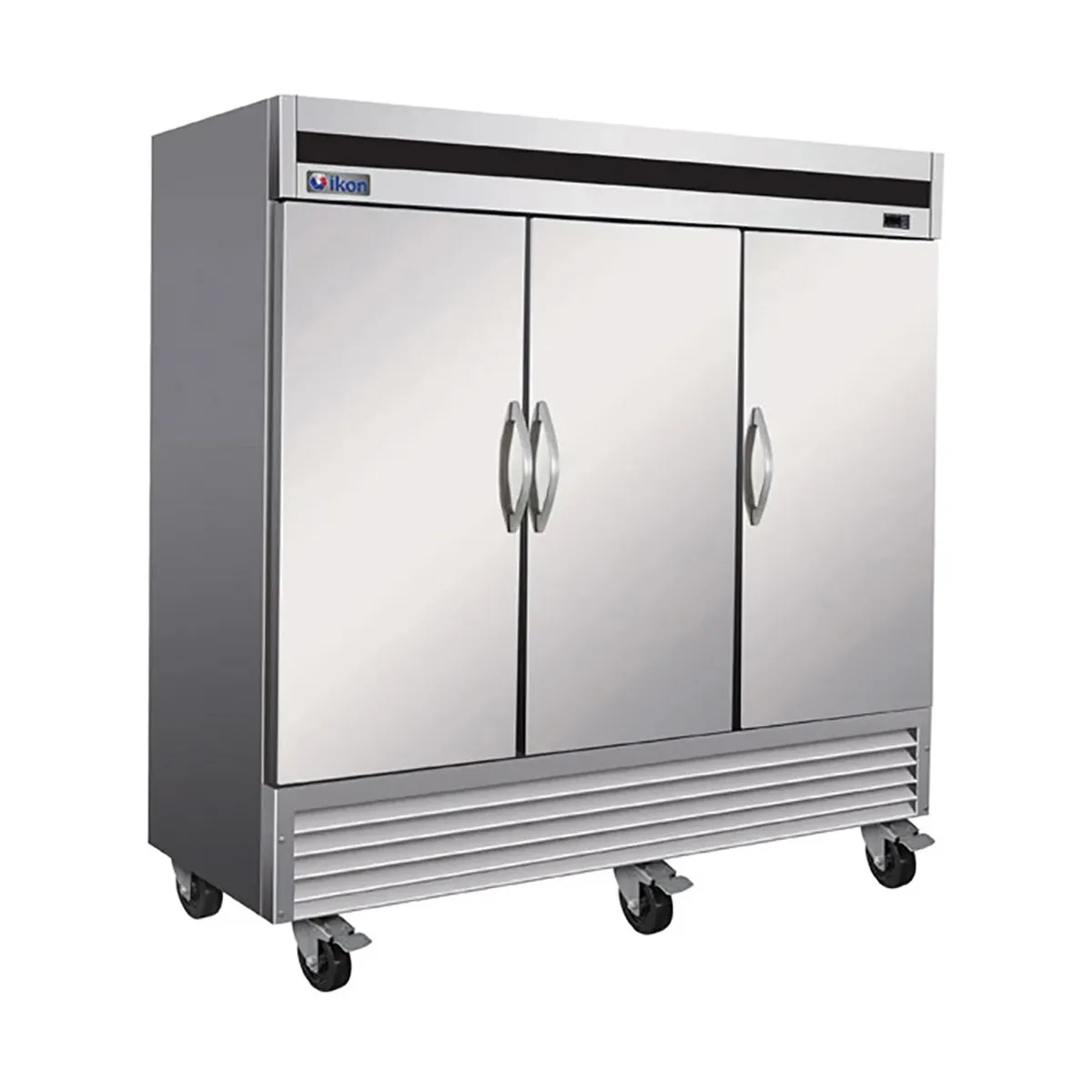 IKON IB81R 81" 3-Section Reach-In Refrigerator w/ 3 Solid Doors, Bottom Mounted, Stainless Steel, 66 cu. ft.