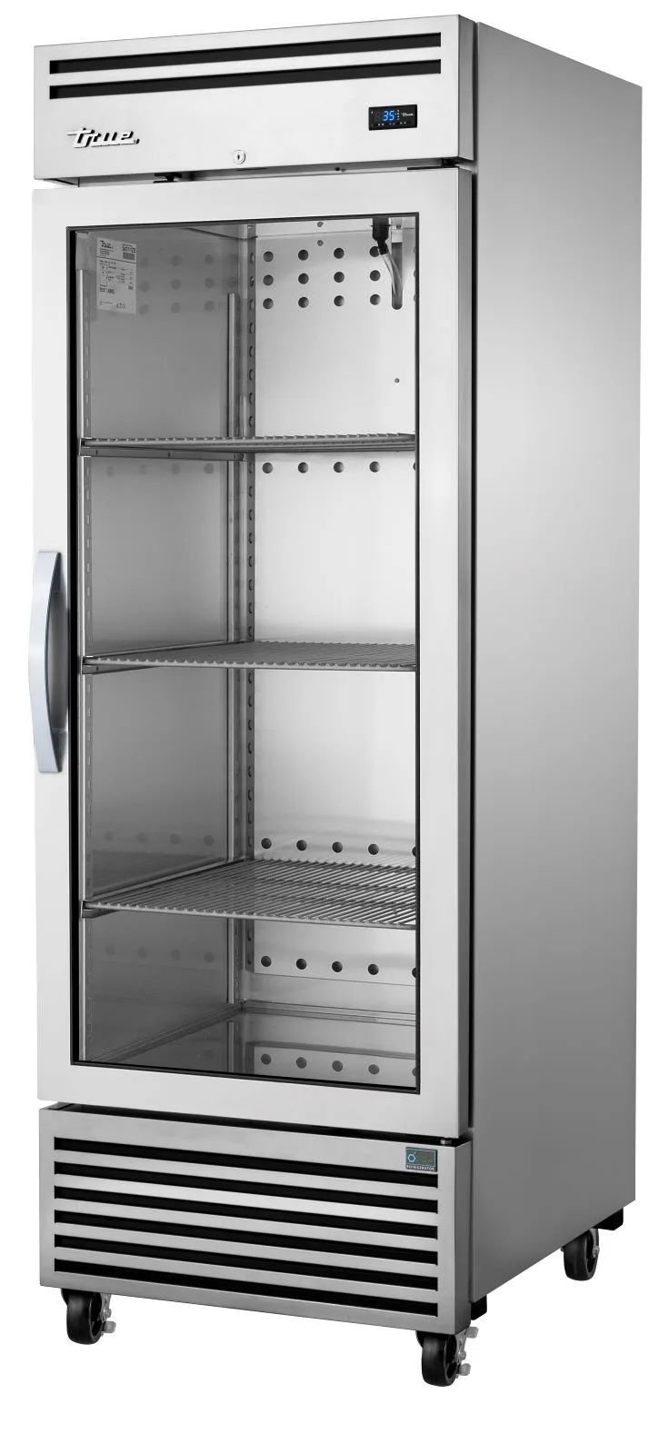 True TGN-1R-1G 33" 1-Glass Door Reach-In Refrigerator, Bottom Mounted, 4" Castors