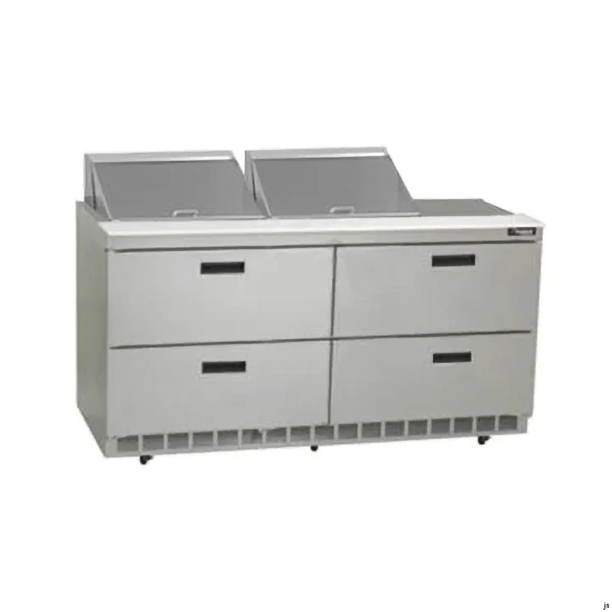 Delfield D4448NP-12 48" 2-Section Sandwich/Salad Prep Table, 4-Drawer, 12 Pans, Stainless Steel