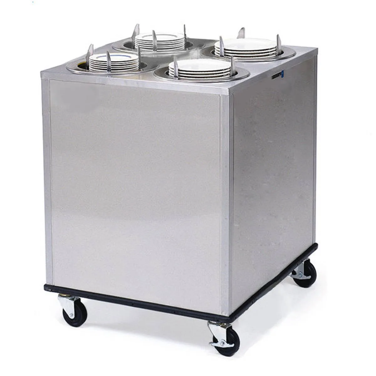 Lakeside 918 Mobile Enclosed 4-Stack Dish Dispenser w/ 7.5" Dia. Dish Size, Unheated