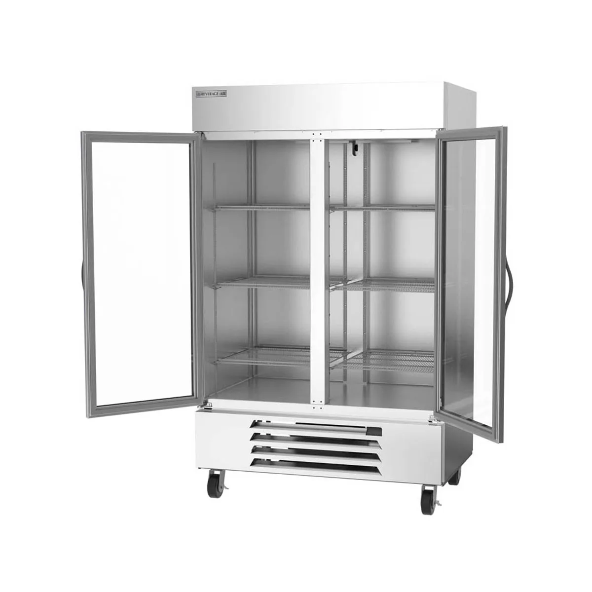 Beverage Air HBF49HC-1-G 52" 2-Glass Door Reach-In Freezer, Bottom Mounted, 46.2 cu. ft., Stainless Steel