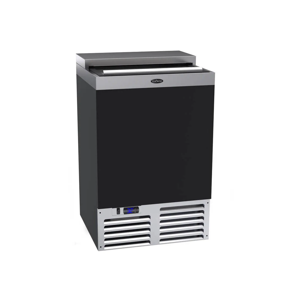 Krowne MC24B 24" Black Glass Froster, 95 Mugs Capacity