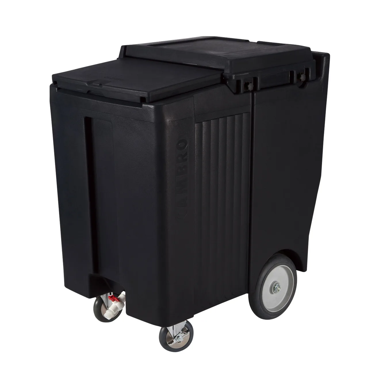 Cambro ICS200TB110 Plastic Tall Mobile Ice Bin / Ice Caddy, 200 lb, Black