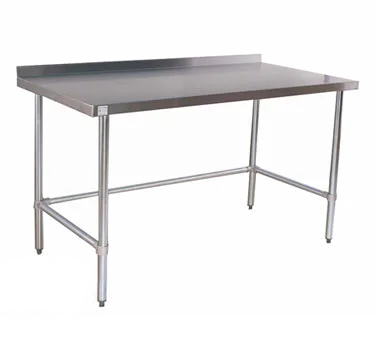 Klinger's Trading NBSG3048 48" Open Base Work Table with Side & Rear Crossrails, 2" Backsplash
