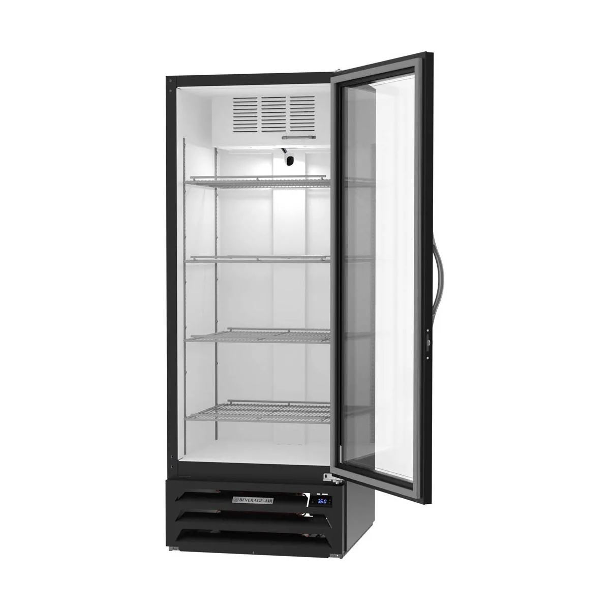 Beverage Air MMR12HC-1-B 24"1-Section Glass Door Merchandiser Refrigerator in Black, 12 cu. ft.