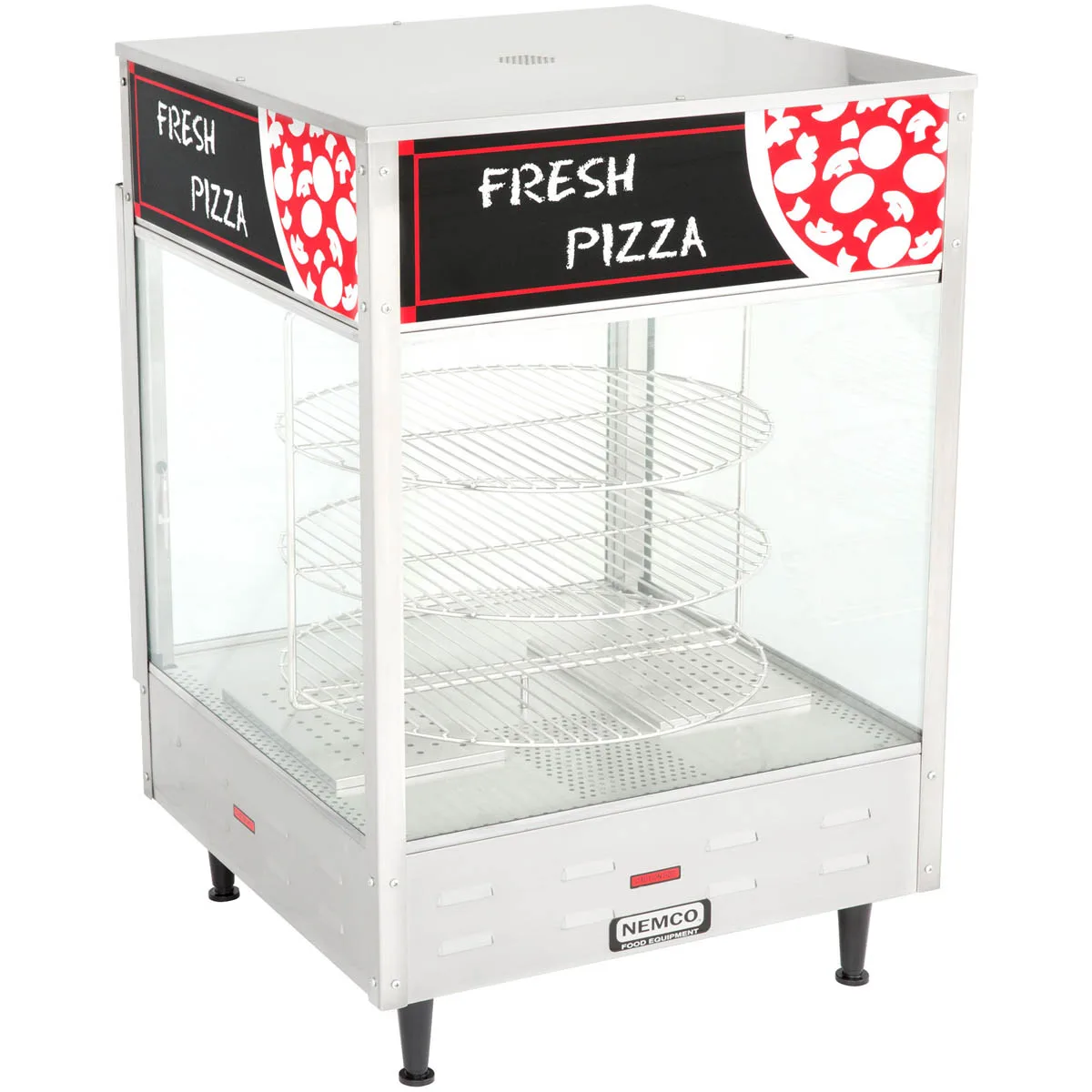 Nemco 6451 22" Full Service Countertop Pizza Merchandiser, 3 Shelves