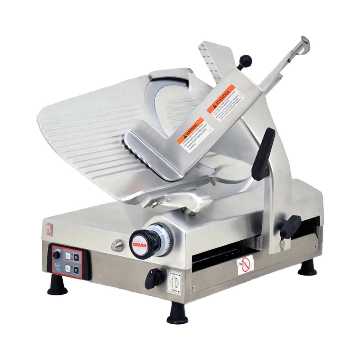 Omcan USA 13645 - Automatic 13" High-Carbon Chromed Blade Meat Slicer, Gear, 1/2 HP Motors, 110V/60Hz, Gravity, Body