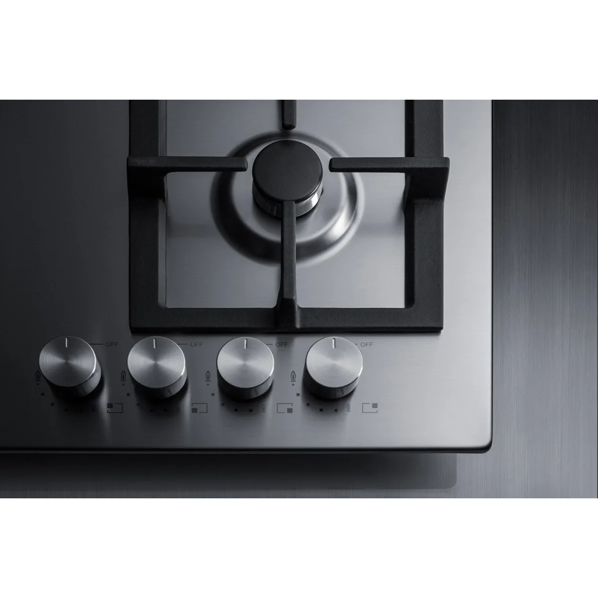 Summit GCJ4SS 24" Built-In Gas Cooktop/Hotplate with (4) Burners, Stainless Steel Surface, 25.400 BTU
