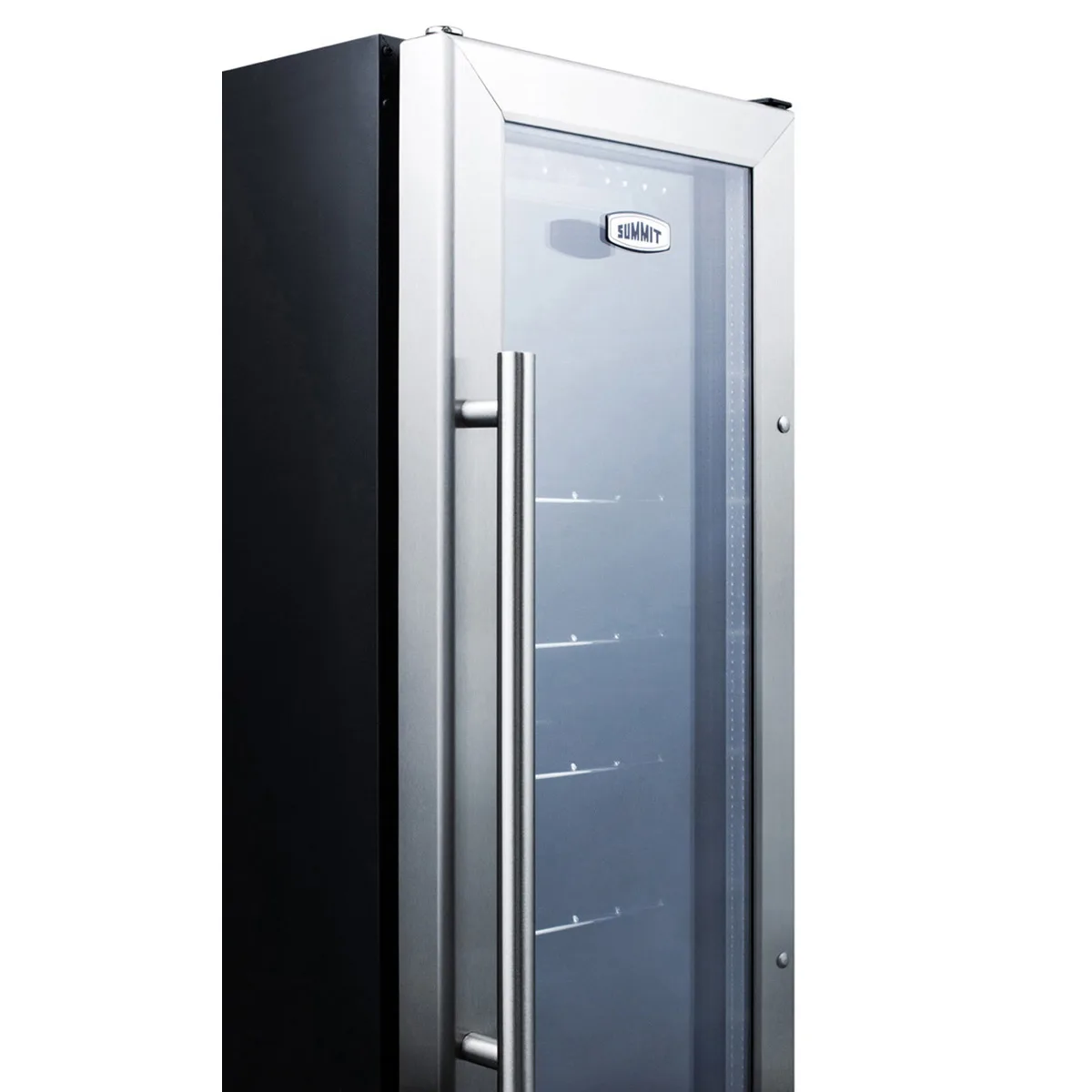 Summit SCR1225B Beverage Center with Locking Glass Door, Black Exterior, 2.2 cu. Ft.