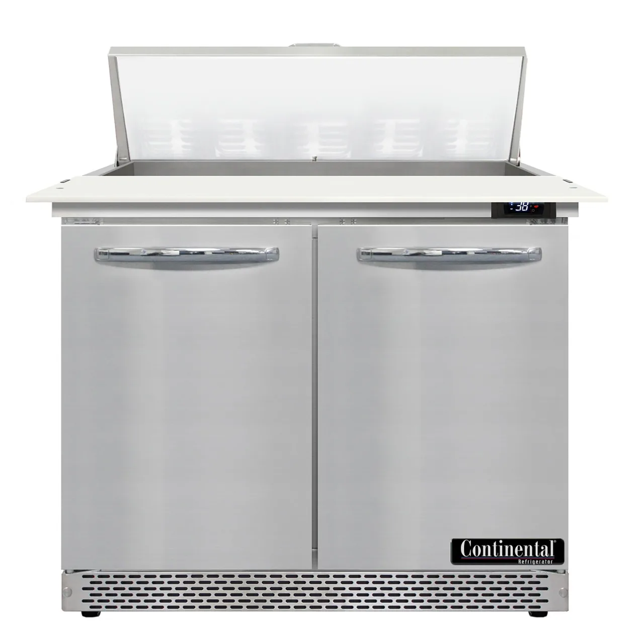Continental Refrigerator SW36N10C-FB 36" Sandwich / Salad Prep Table w/ 2 Doors, 10 Pans