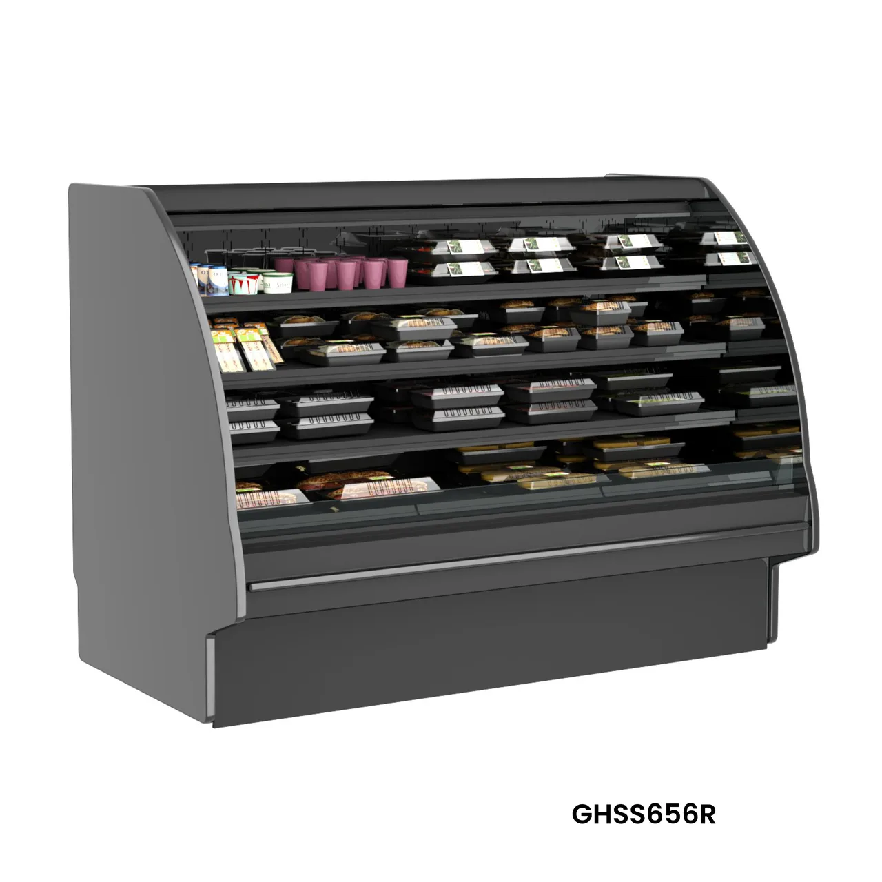 Structural Concepts GHSS556R (CURVED) - 62.75"W x 44.75"D x 55.88"H, Black Finish, R290 Hydrocarbon