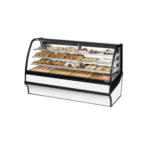 True TDM-DC-77-GE/GE-S-W 77" Curved Glass / Glass End Dry Bakery Merchandiser Case