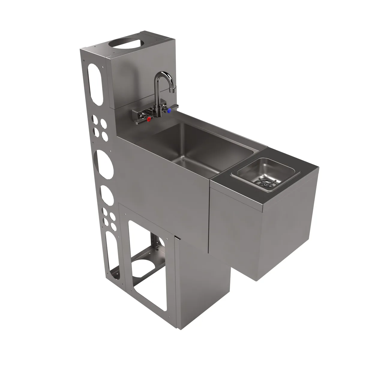 BK Resources UBDW-18-SS12-GR-PG Underbar Sink Units, 1 Compartment without Drainboard