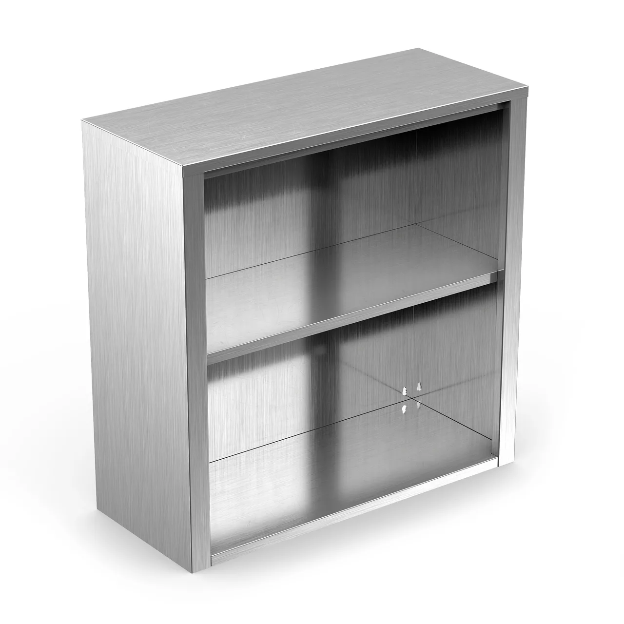 Winholt STCT-3615-WMO 36" Open Front Wall Mount Stainless Steel Cabinet, 36"W x 15"D x 33"H, No Door, Fixed Mid-Shelf, NSF