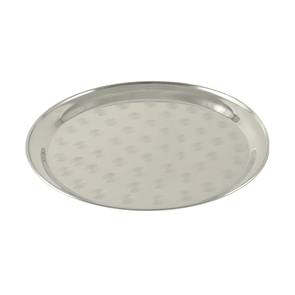 CAC China SSST-15 Round Stainless Steel Serving Tray, 15" Diameter, Elegant Kitchen Display