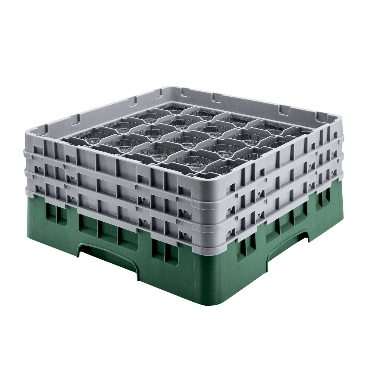 Cambro 36S534119 Camrack Glass Rack, Sherwood Green, Full Size, 19-3/4" x 19-3/4", 36 Compartments
