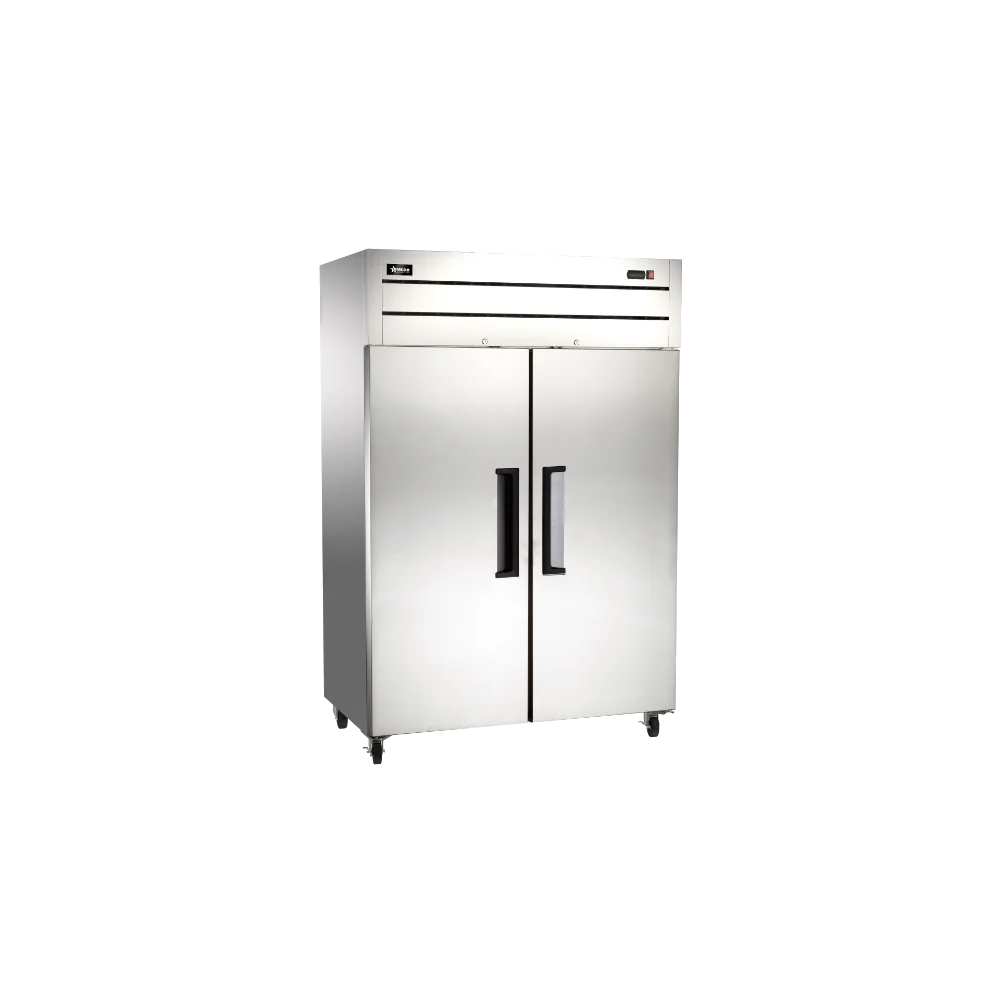 Omcan USA 50115 32" 2-Solid Door Reach-In Refrigerator, 43.1 cu. ft., Top Mounted, Stainless Steel