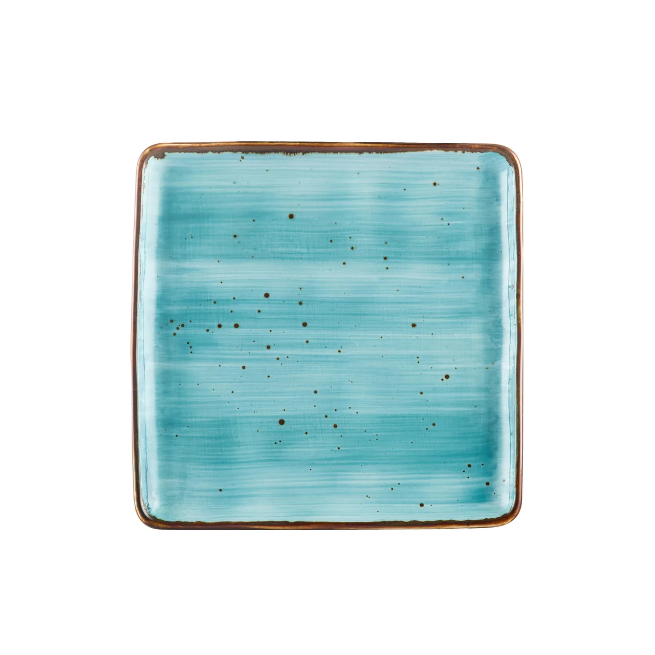 CACChina TUS-SQ6-TQS 6"x6"x3/8" Square Porcelain Turquoise Reactive Glaze, Dishwasher Safe - Dozen