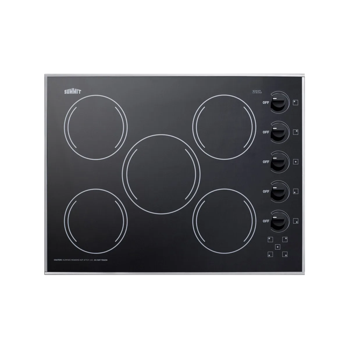 Summit CR5B273B 27" Electric Radiant Cooktop w/ (5) Burners, Black Ceramic Glass, Manual Controls, 6.6 kW, 230v