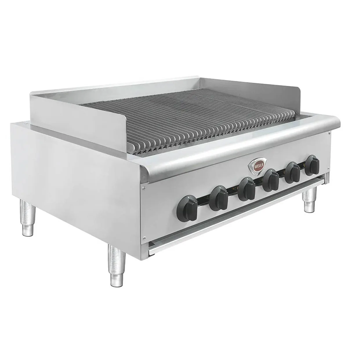 Wells HDCB-3630G 36" Countertop Heavy Duty Gas Radiant Charbroiler w/ (6) Burners, 120.000 BTU