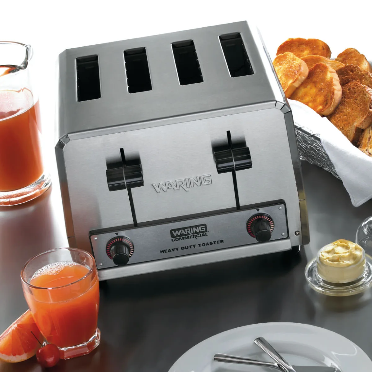 Waring WCT805B Commercial Toaster, Heavy-Duty, (4) 1-1/8" Slots