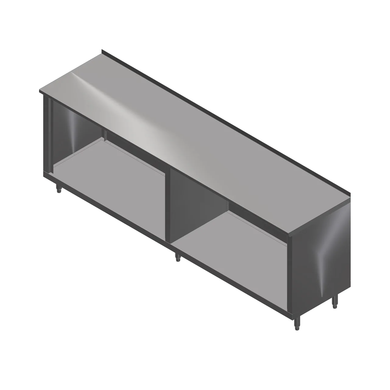 John Boos 4CO6R1.5-30144 Open Front Work Table with Optional Mid-Shelf, Upturn / 144"W X 30"D