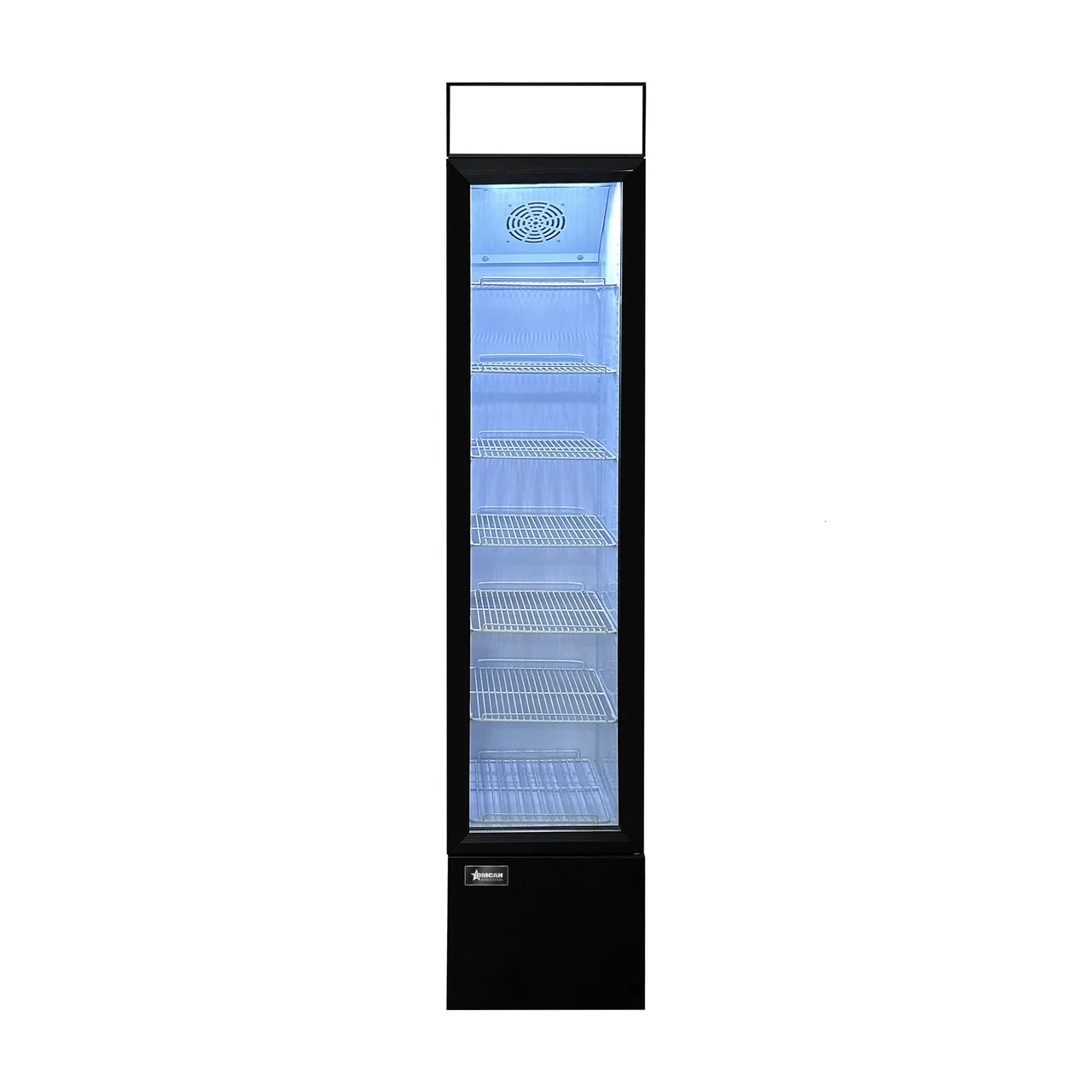 Omcan USA 48275 - 14" Glass Door Merchandiser Refrigerator, 3.7 cu ft, Black, Bottom‑Mounted, R600a