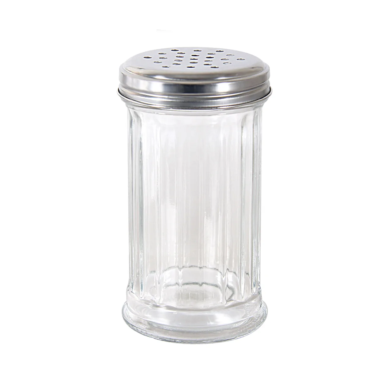 CAC China G2SP-12P Sugar Pourer Shaker, 12 oz Glass with Stainless Steel Top - 1 Dozen