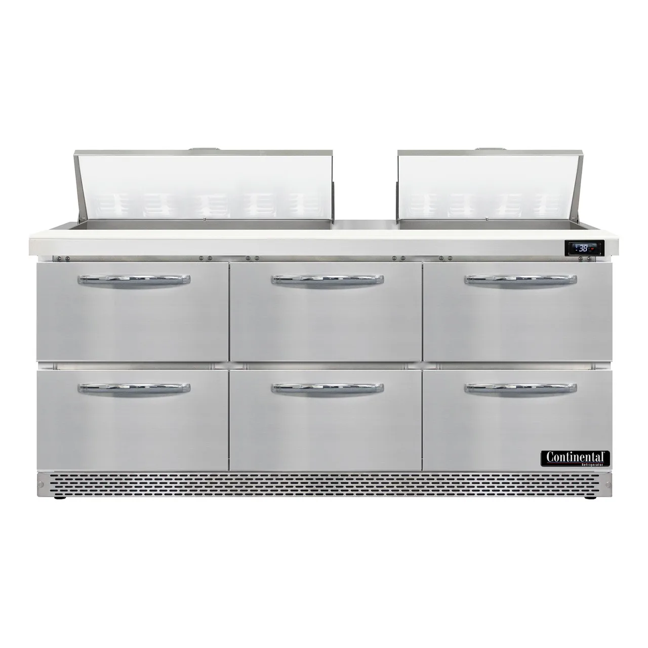 Continental Refrigerator D72N18-FB-D 72" Sandwich / Salad Prep Table w/ 6 Drawers, 18 Pans