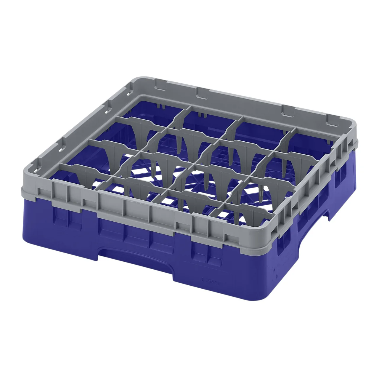 Cambro 16S318186 Camrack Glass Rack, Navy Blue, 19-3/4 x 19-3/4, 16 Compartments, 4-3/8 Max Dia, HACCP