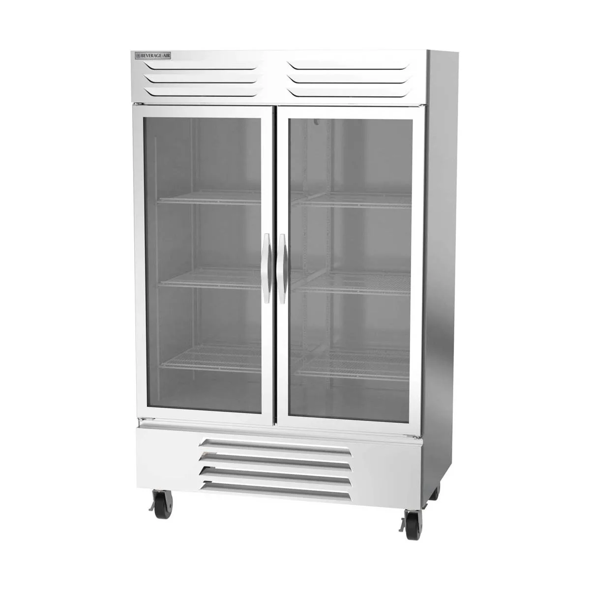 Beverage Air FB49HC-1G 52" 2-Section Glass Door Reach-In Freezer, Bottom Mount, 46.2 cu. ft., Stainless Steel Front