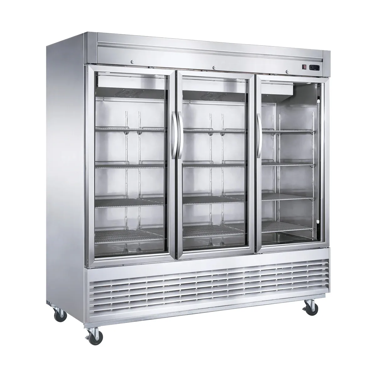 Dukers Appliance Co D83R-GS3 83" 3-Glass Door Reach-In Refrigerator, Bottom Mount, 64.8 cu. ft.