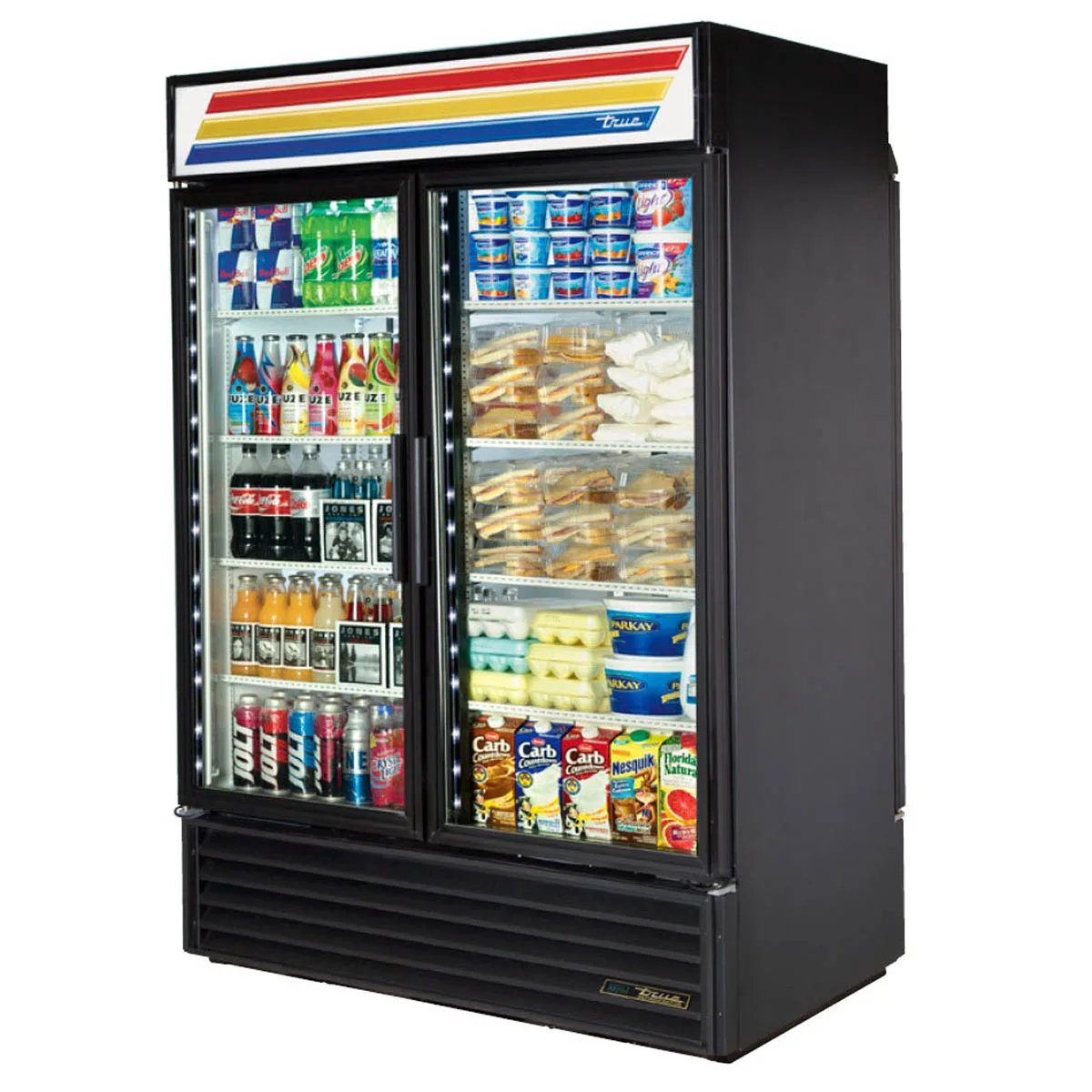 True GDM-49RL-HC~TSL01 54" 2-Section Rear-Loading Glass Door Refrigerated Merchandiser
