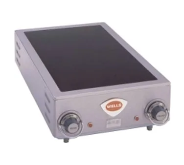 Wells HC-225 15" Electric Countertop Hotplate w/ (2) Burners, Ceramic Glass Surface, Infinite Controls, 208/240v