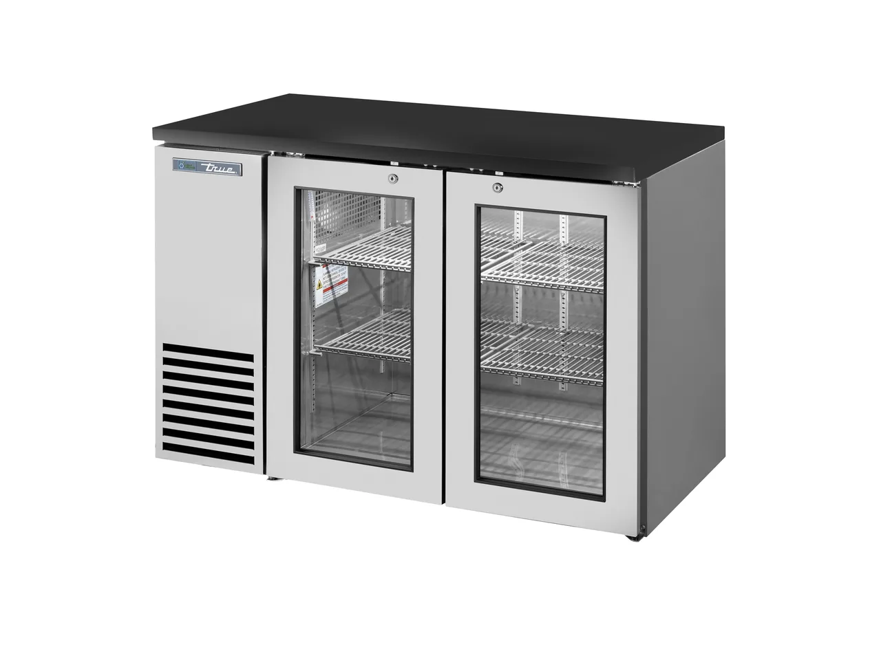 True TBB24-48-2G-Z1-BST-S-1 48" Cooler, 76 12‑oz Cans, 4 Shelves, Black, R290, 115V 1/5 HP, USA