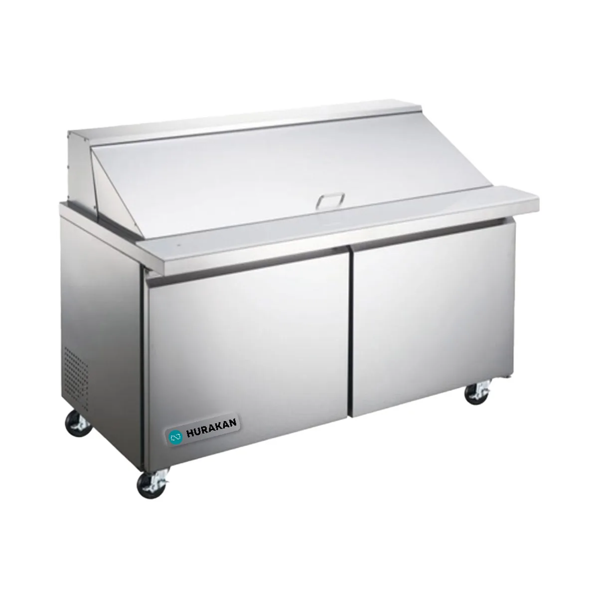 Hurakan HKN-SPMT60R2E 60" Mega Top Sandwich Prep Table, 2 Door, 16.6 cu. ft.