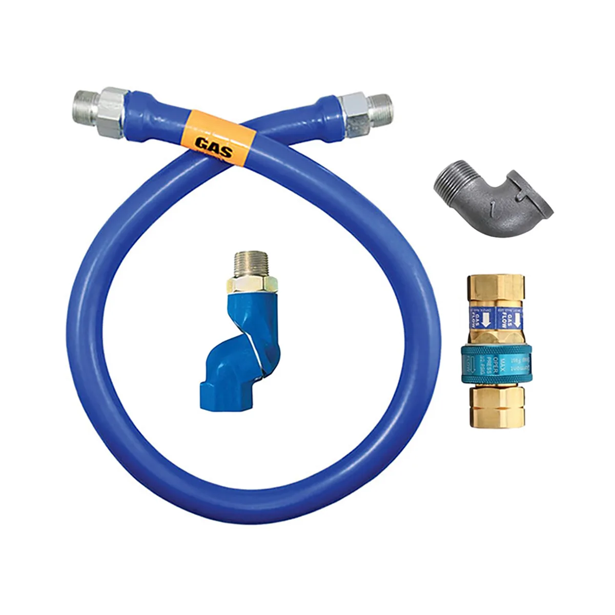 Dormont 16100BPQS24 SnapFast 24" Gas Moveable Connector Kit w/ Swivel MAX and Elbow, 1" Diameter