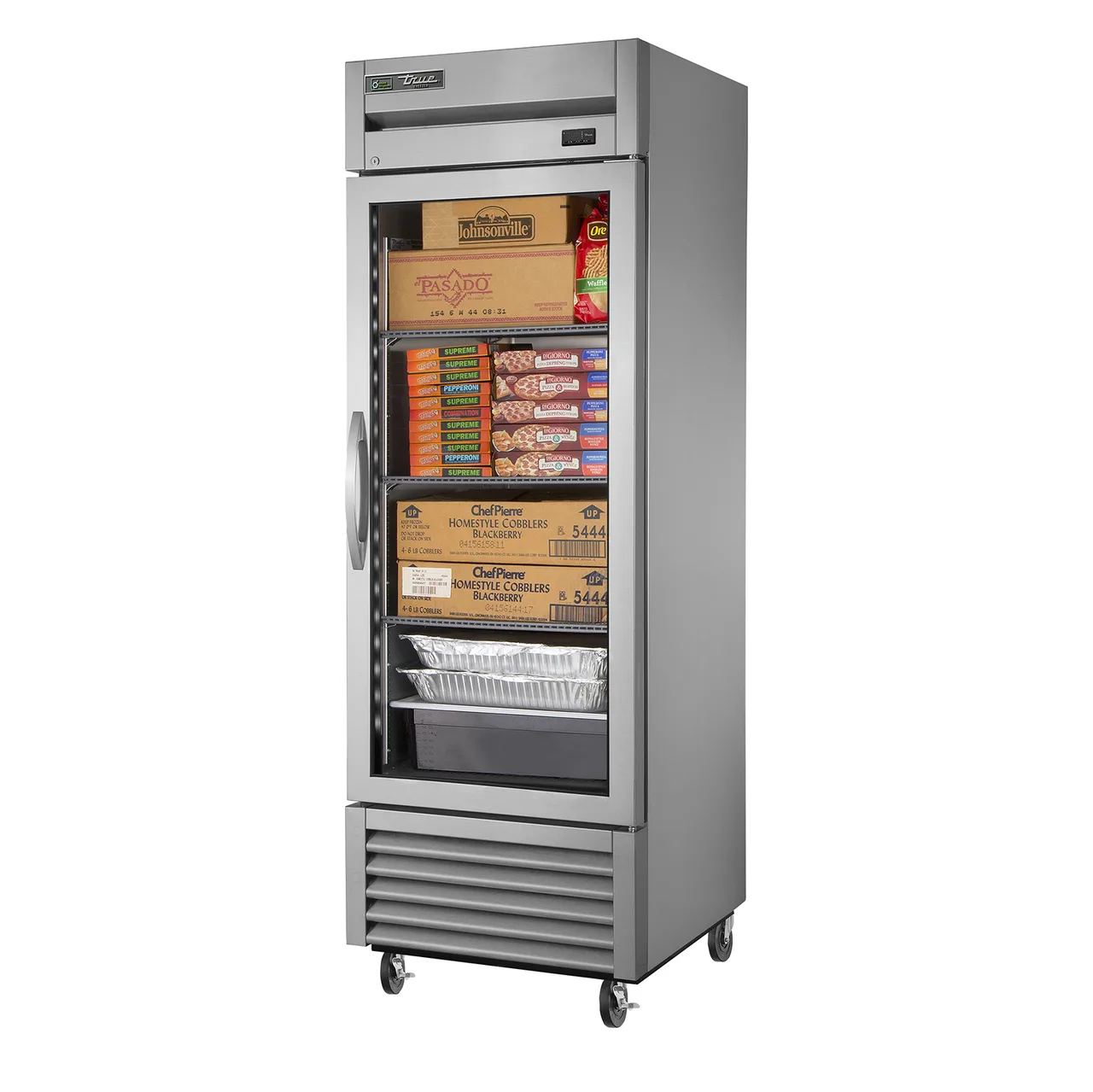 True T-23FG-FLX-HC~FGD01 27" 1-Section Reach-In Refrigerator Freezer Convertible w/ Glass Door, Bottom Mount