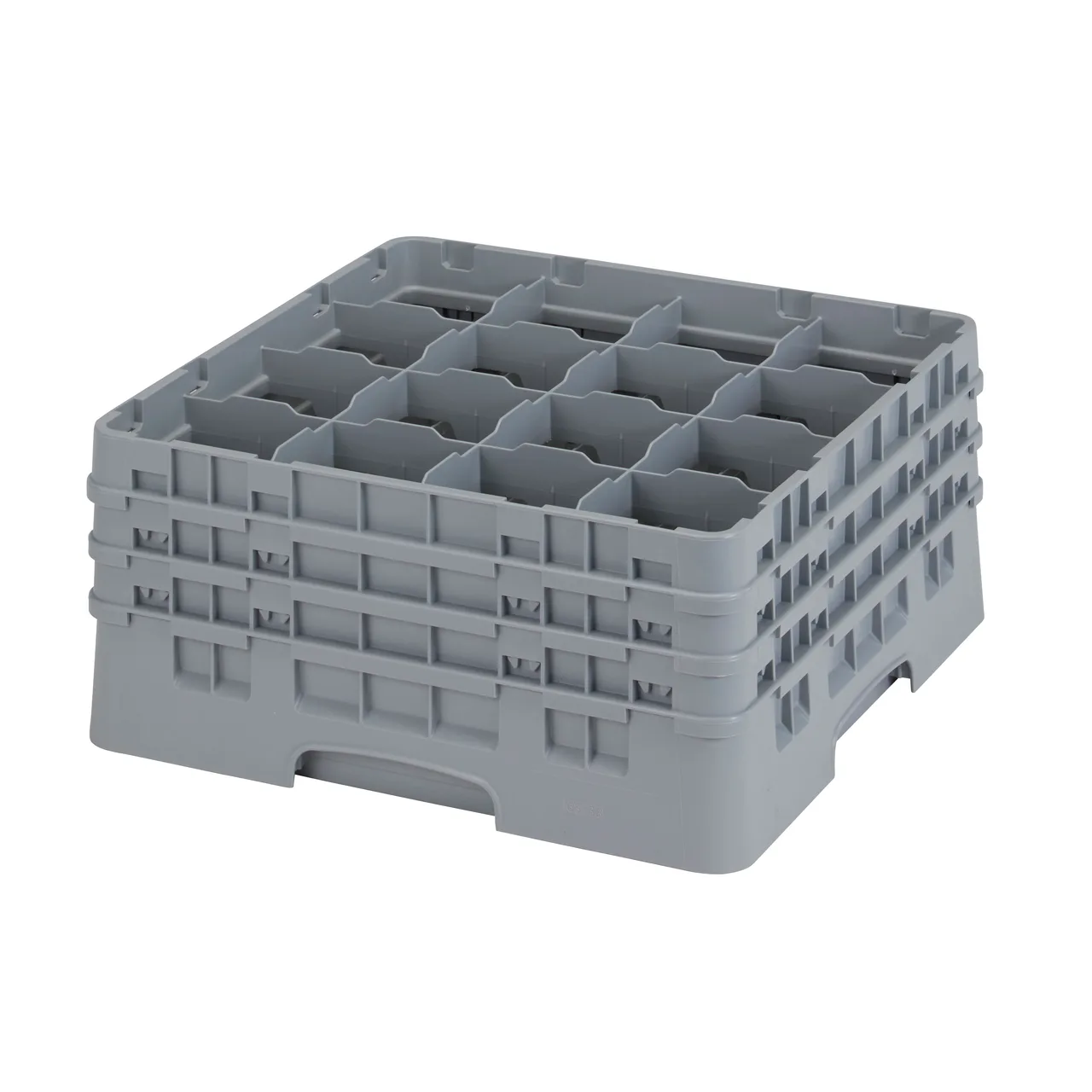 Cambro 16S738151 Camrack Glass Rack, Soft Gray, Full Size, 19-3/4" x 19-3/4", 16 Compartments