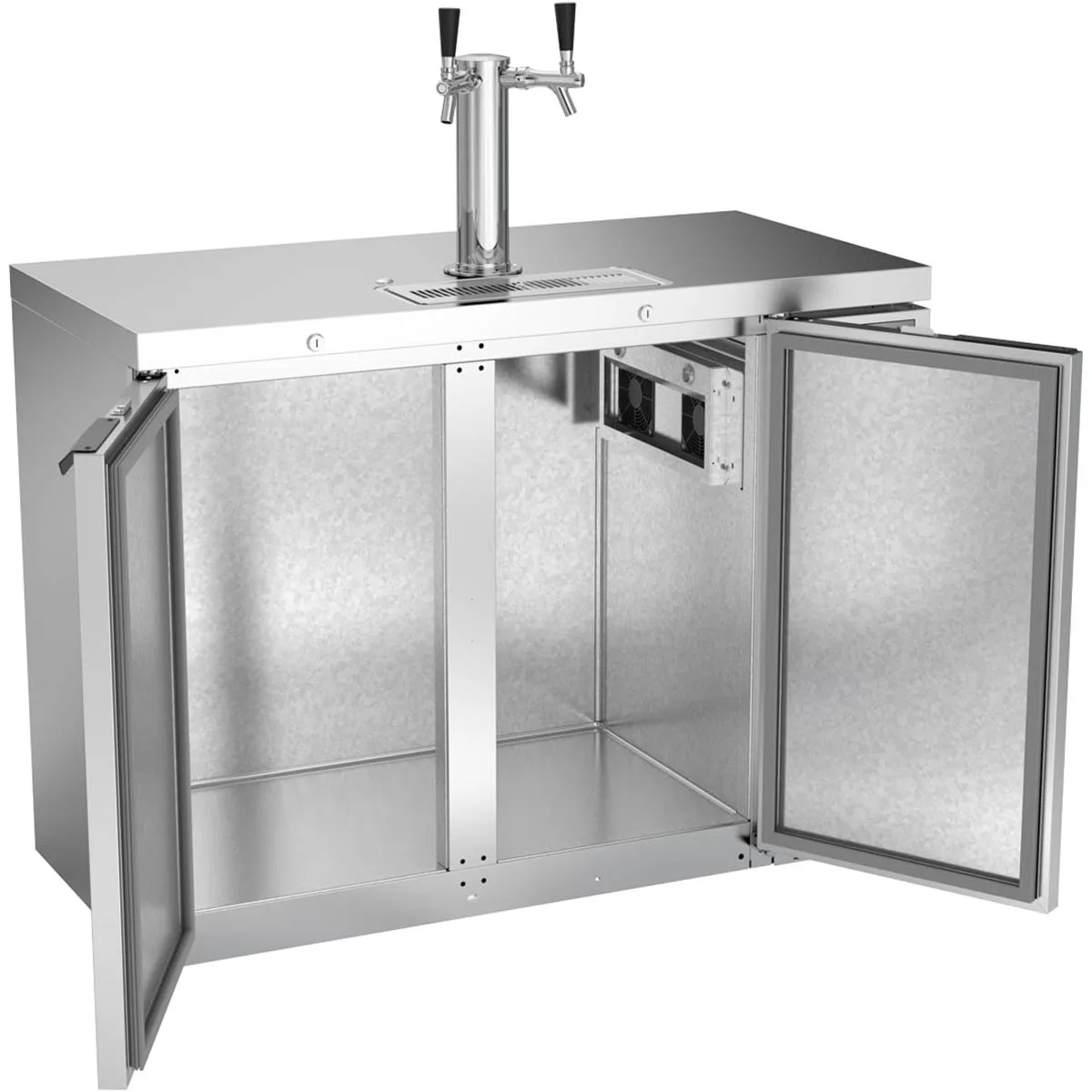 Beverage Air DD48HC-1-S 48" Draft Beer Cooler w/ 2 Kegs, 12.4 cu. ft., 1 Dual-Tap Tower