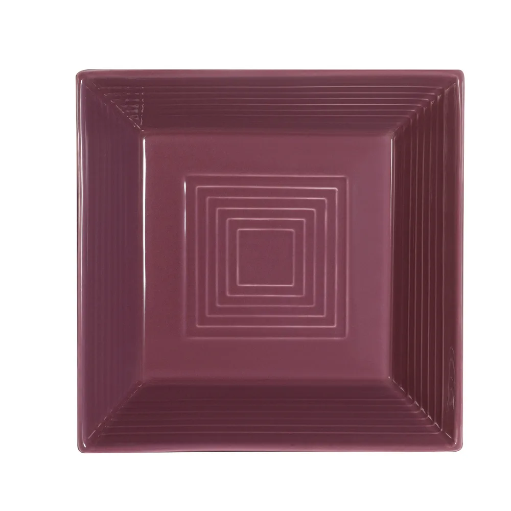 CAC China TG-B8-PLM Tango Bowl, 42oz, 8" x 8" x 2-3/8", Square, Embossed, Porcelain, Plum - Dozen