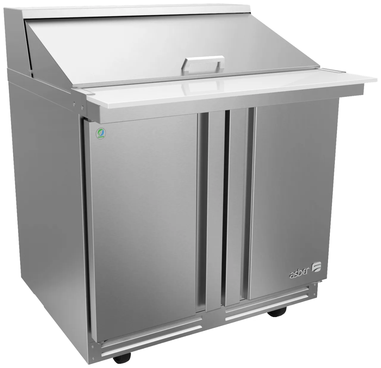 Asber APTM 36 15 P 36" 2-Door Mega Top Sandwich and Salad Prep Table, 15 Pans
