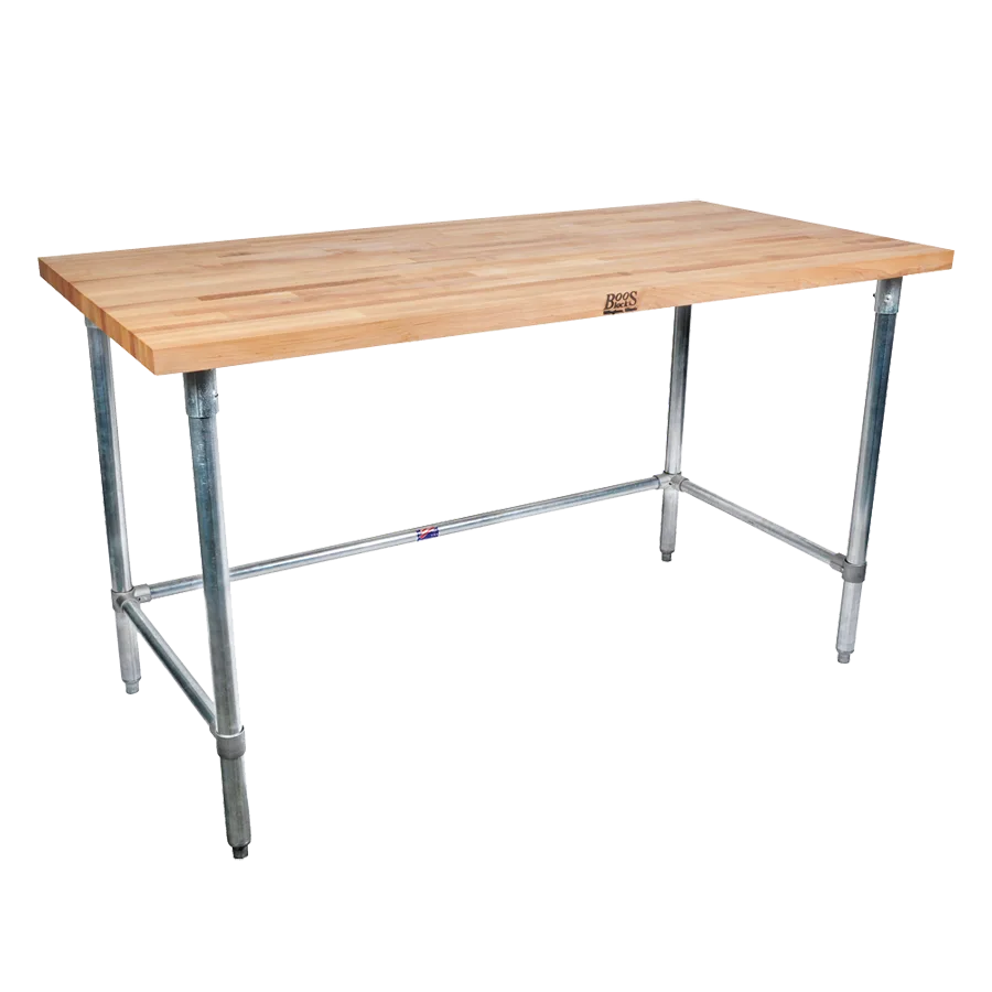 John Boos SNB02-X Work Table, Wood Top, 48"W X 24"D X 35-1/4"H Overall Size