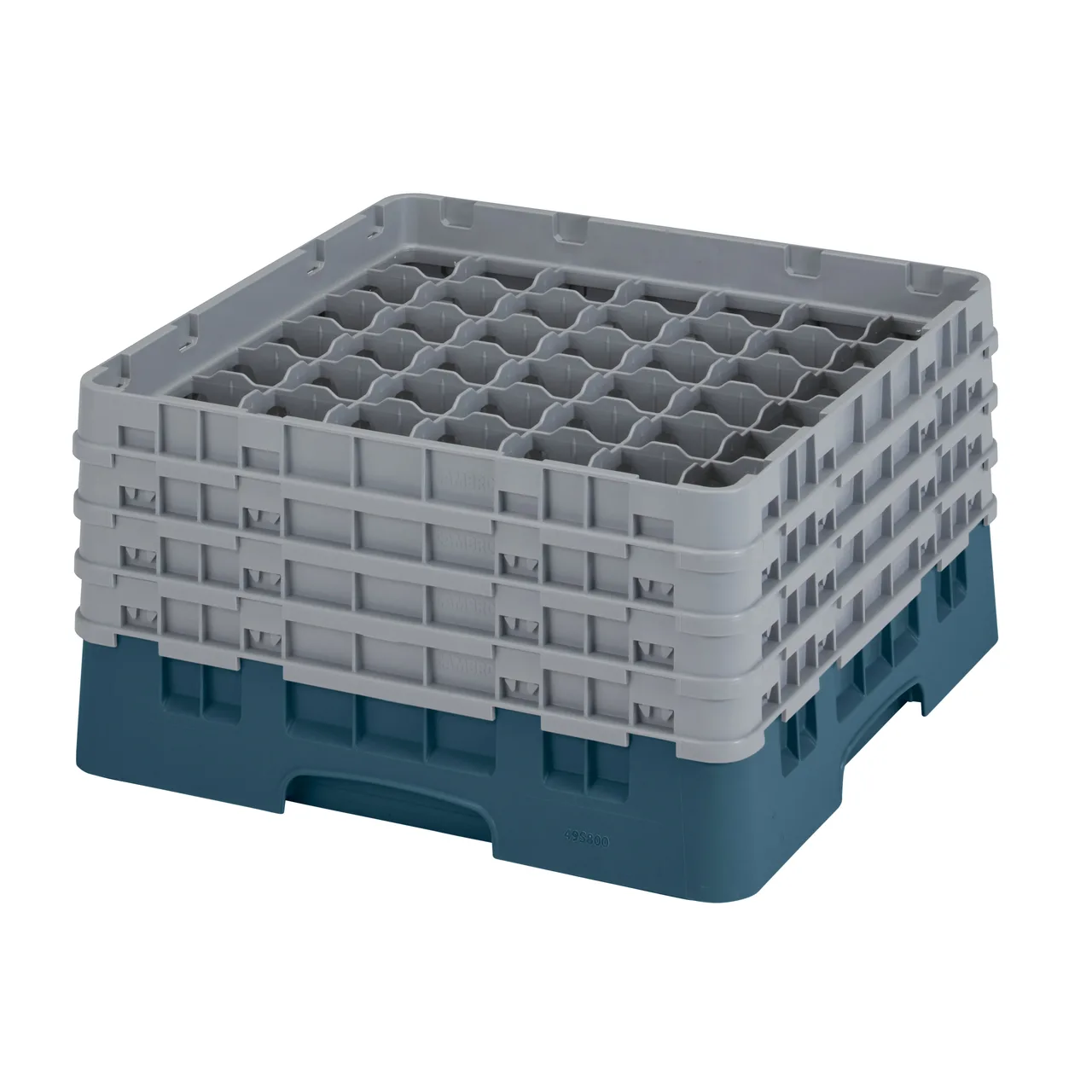 Cambro 49S800414 Camrack Glass Rack, Full Size, Teal, 19-3/4 x 19-3/4 x 10-1/2, 49 Compartments, 2-7/16 Max Dia, 8-1/2 Max Height, HACCP Compliant, NSF