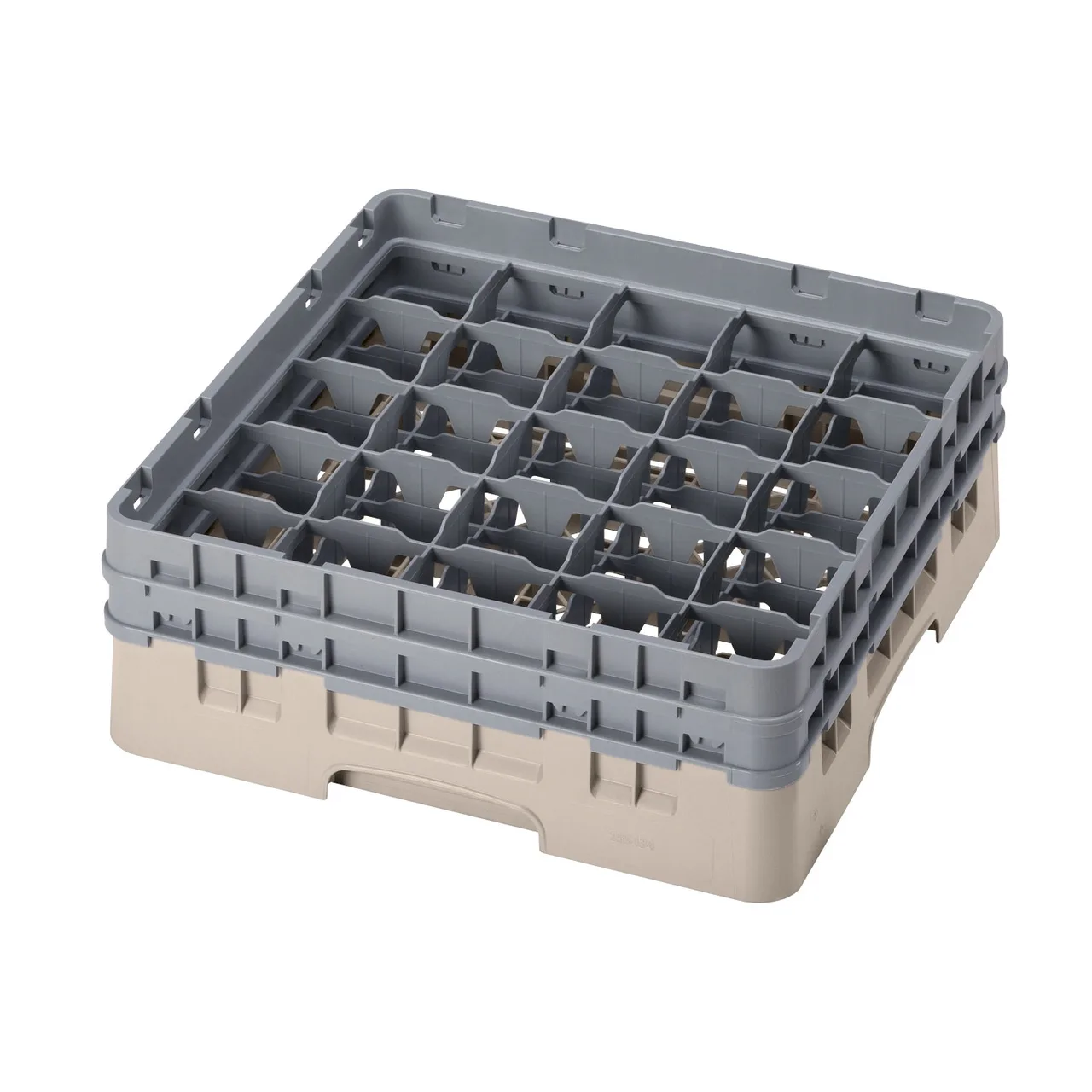 Cambro 25S434184 Camrack Glass Rack, Full Size, 19-3/4 x 19-3/4, 25 Compartments, Beige, HACCP Compliant