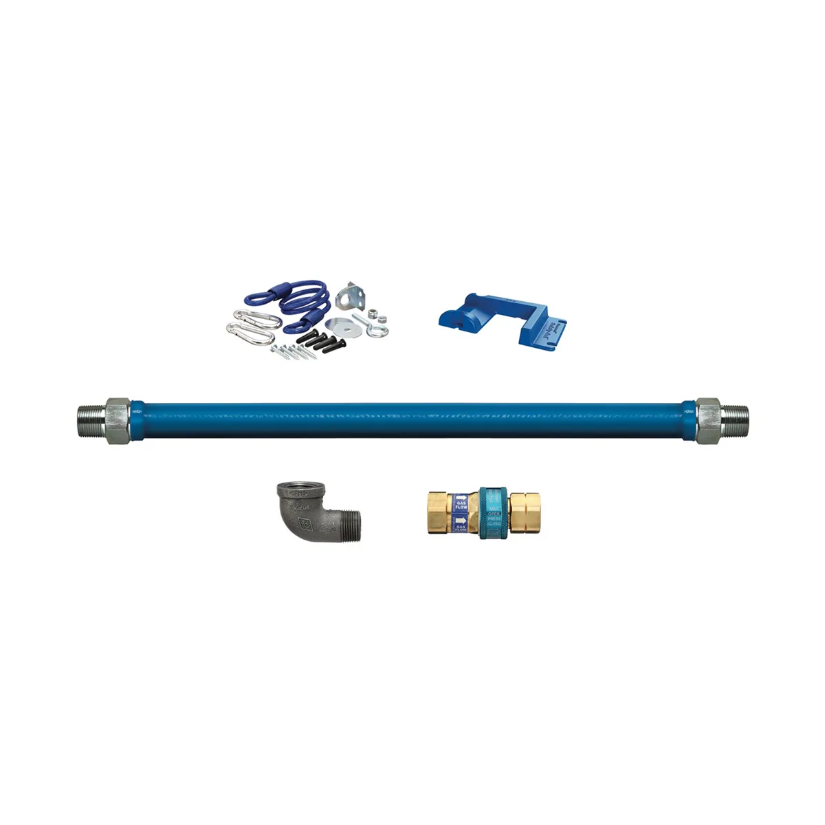 Dormont 1675BPQR72PS SnapFast 72" Gas Connector Kit w/ Elbow and Safety Set, 3/4" Diameter